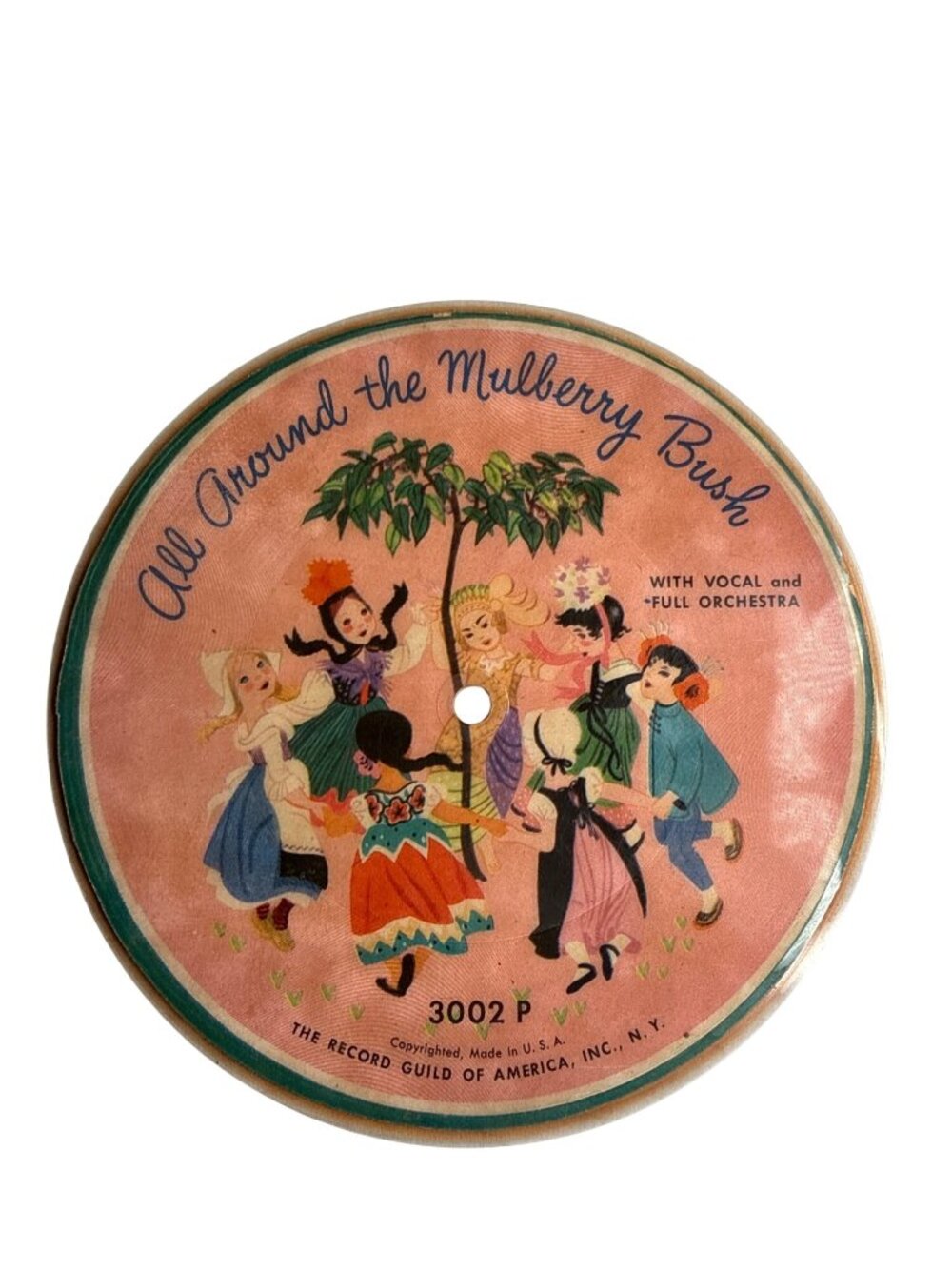 Vintage A Tisket A Tasket All Around the Mulberry Bush 7” Picture Disc Record Gu
